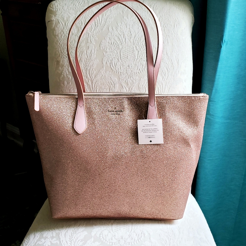 Katy spade rose gold purse.  Large.